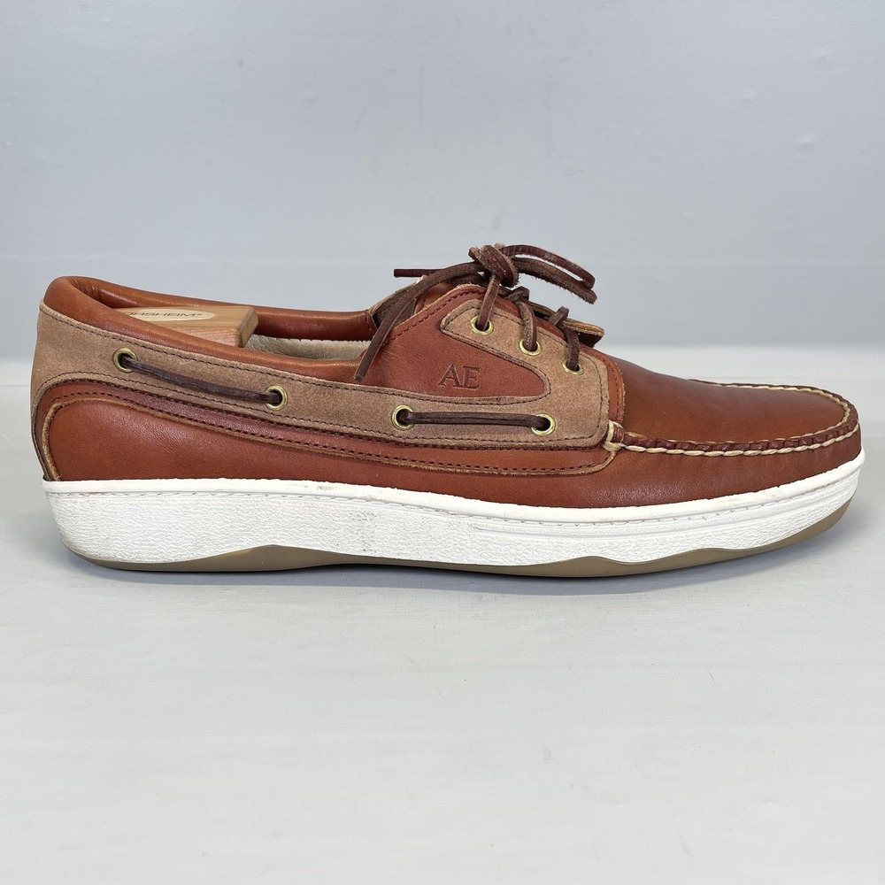 Allen Edmonds Hyannis Boat Shoes Mens Size 11.5 D Brown Leather Deck Casual
